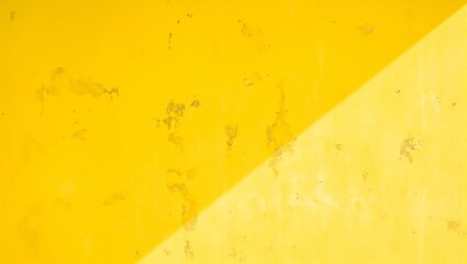 Abstract triangular shadow on textured yellow wall