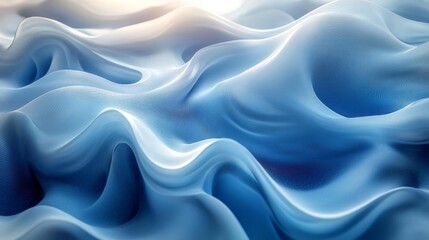 Obraz premium Futuristic blue and white glowing waves with smooth texture. Generative AI