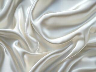Elegant Draped White Satin Fabric Texture