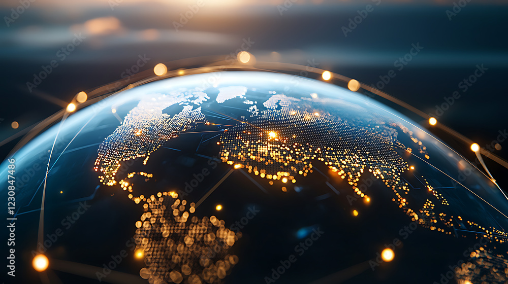 Poster digital finance grids empowering global connectivity through innovative technology and security solu