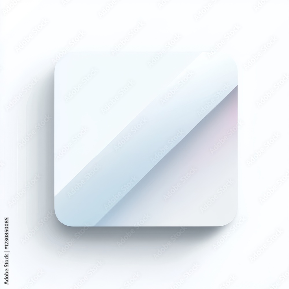 Poster minimalist square icon with diagonal line, gradient effect, and soft shadow.
