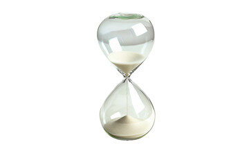 Crystal Clear Hourglass Countdown With Sand Flowing on a Transparent Background