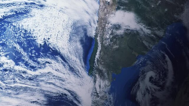 Zooming in on Talca, Chile frome space - Perfect for Travel Intros and Backgrounds. Realistic 3D Animation.