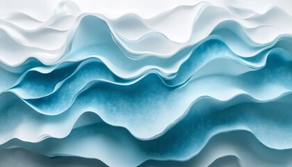 Obraz premium Abstract wavy blue and white paper texture background.