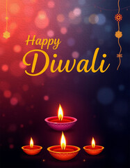 Happy Diwali illustration. Pattern for banners, covers, greeting cards, for printing on wall decorations.