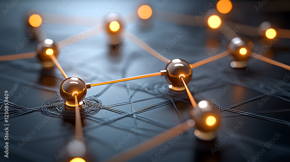 Poster illuminated it networks empowering global finance high-tech visualization digital environment futuri