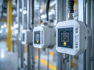 High-tech industrial equipment showcasing modern technology in a factory setting