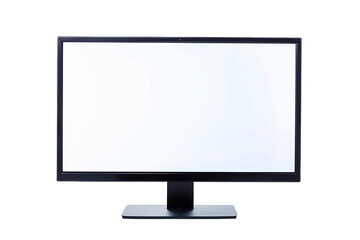 Flat Screen Computer Monitor Isolated on White Transparent Background for Easy Integration Into Designs