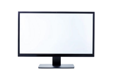 Flat Screen Computer Monitor Isolated on White Transparent Background for Easy Integration Into Designs