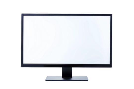Flat Screen Computer Monitor Isolated on White Transparent Background for Easy Integration Into Designs
