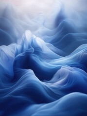 Obraz premium Swirling Soft Blue Waves, Ethereal Background Illustration