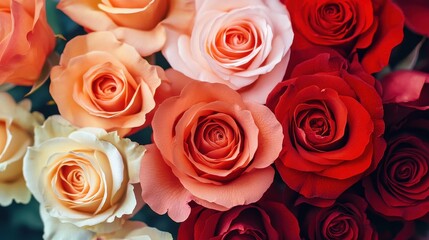 Naklejka premium Red roses theme watercolor Triadic Color Scheme. 