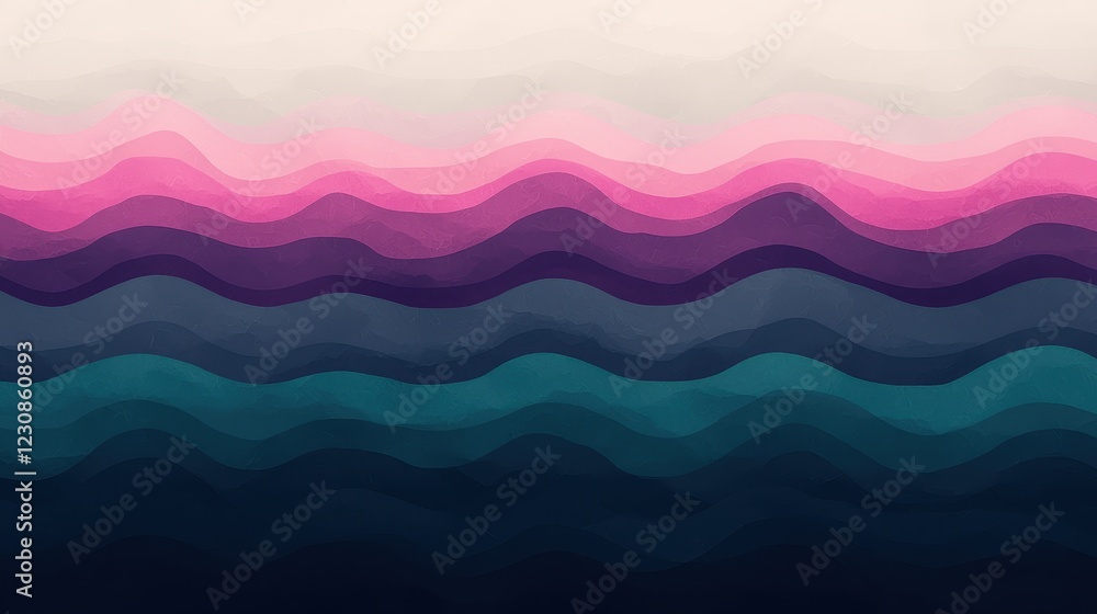 Poster abstract waves in soft pastel colors with gradients and textures