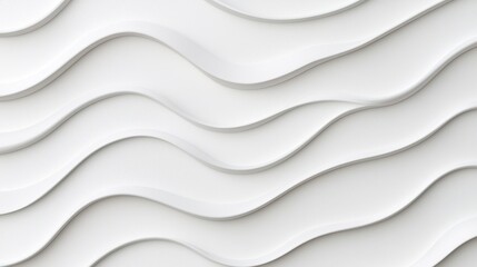 Obraz premium Abstract Curved White Waves Pattern on Smooth Surface Background