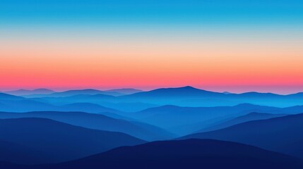 Obraz premium Serene Mountain Landscape with Vibrant Sky at Sunset
