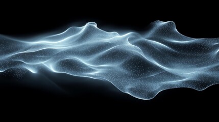 Obraz premium Glowing Abstract Wave Motion on Black Background. Generative AI