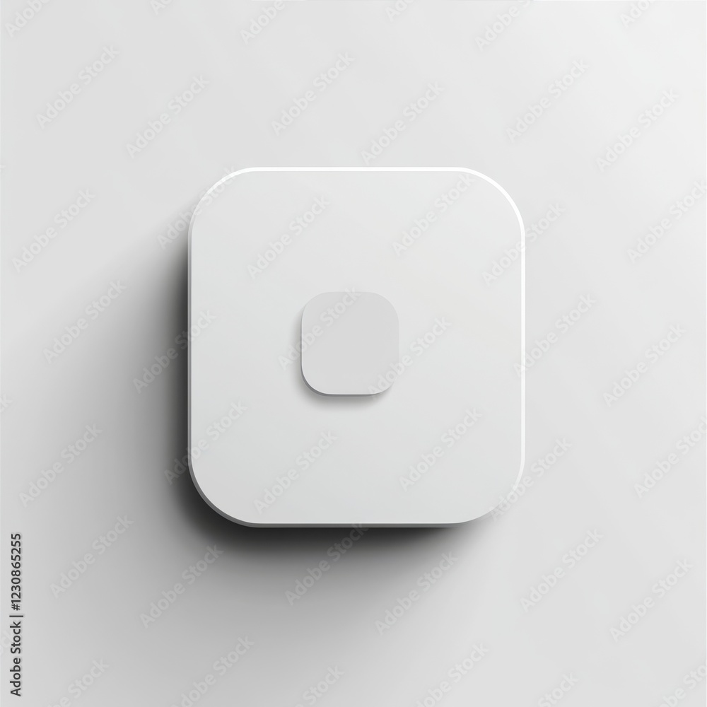 Aufkleber white square button with smaller inner square.