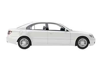 Modern Sedan Isolated on White Transparent Background Showcasing Sleek Design and Aerodynamic Profile for Automotive Applications