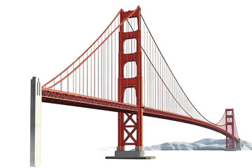 Fototapeta premium Majestic Bridge Spans Snowy Landscape, Connecting Distant Shores with Modern Architecture.