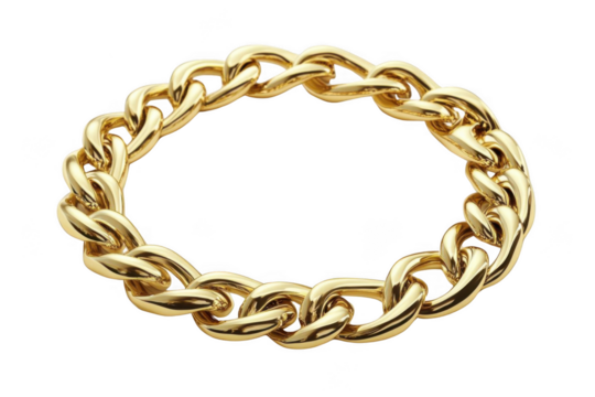 Gold Chain Creates a Circle of Luxury, Elegance, and Style. A Symbol of Interlocking Connections.