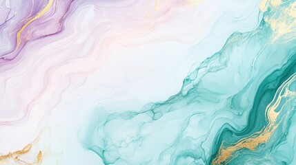 Naklejka premium Abstract swirling background with light pink, teal, and gold accents creating a flowing movement