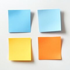 Four colorful sticky notes on white background. (4)