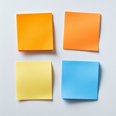 Four colorful sticky notes on white background. (5)