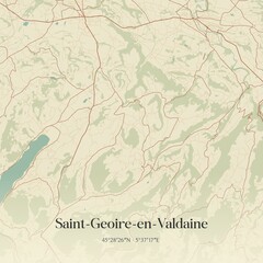 Retro map of Saint-Geoire-en-Valdaine, Auvergne-Rh�ne-Alpes, France. Vintage street map.
