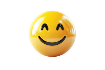Fototapeta premium Smiling Face Emoji Shows Happiness and Joy, Cheerful Expression Symbol.