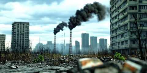 Fototapeta premium pollution from an industrial factory