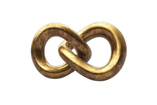 Golden Infinity Symbol Represents Eternity and Connection, Endless Loop Concept.