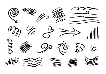 Elegant hand-drawn irregular lines create an artistic flair suitable for a variety of design and craft projects