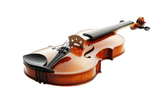 Violin Rests on Black Background with Musical Instrument Theme