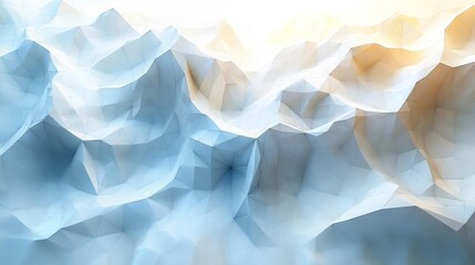 Fototapeta premium Abstract polygonal design with faceted shapes and soft gradient shadows creating a futuristic feel. Generative AI