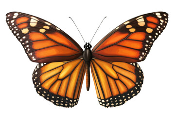 Fototapeta premium Butterfly Shows Orange Wings with Delicate Pattern, Insect Beauty in Nature Wildlife.
