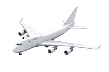 Obraz premium White Airplane Soaring Through the Sky, Passenger Jet, Air Travel Concept.