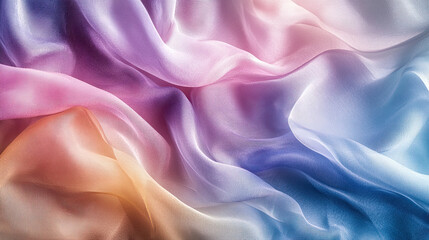 Obraz premium Colorful Draped Satin Fabric in Soft Waves and Subtle Shades