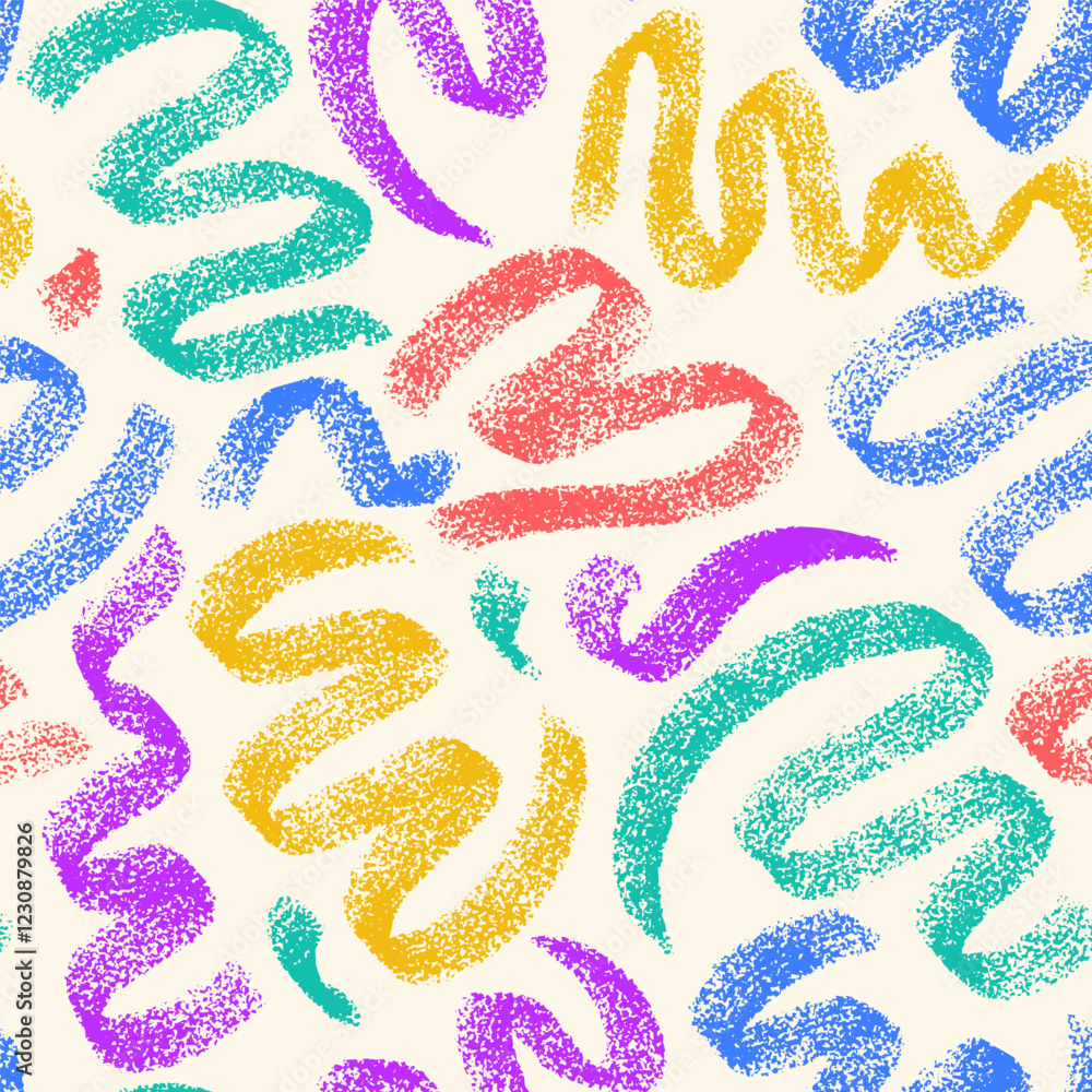 Poster abstract textured hand drawn swirl shapes background. vector seamless pattern with artistic wavy lin