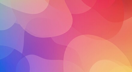 Gradient of Soft Hues: A dreamy abstract design showcases a seamless gradient of soft, overlapping shapes, blending warm and cool colors to create a soothing and visually appealing backdrop.