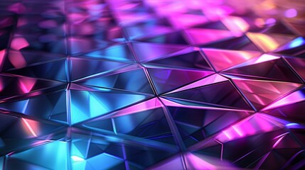 Abstract Geometric Pattern, Neon Hues, 3D Render