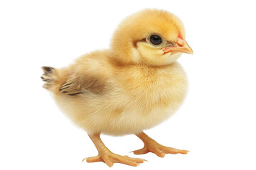 Fototapeta premium Baby Chick Stands Alone: Newborn Poultry, Fluffy Farm Animals, Easter Theme