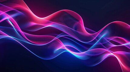Abstract Neon Waves Background