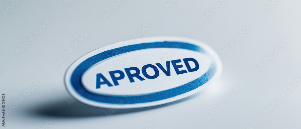 Aufkleber approved label on white background, symbolizing validation and acceptance in various contexts. this 