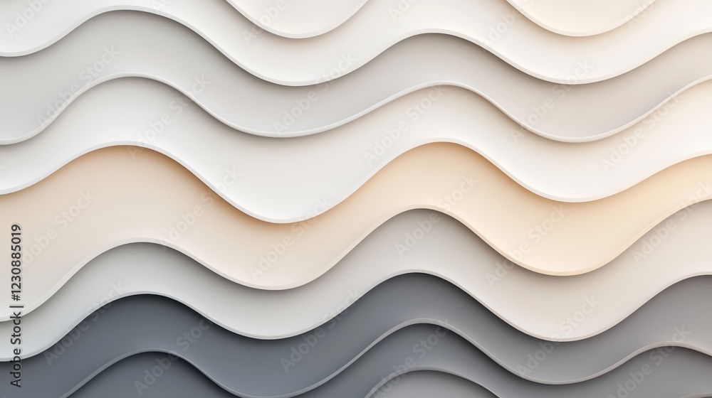 Poster soft textured waves in neutral tones creating a serene background