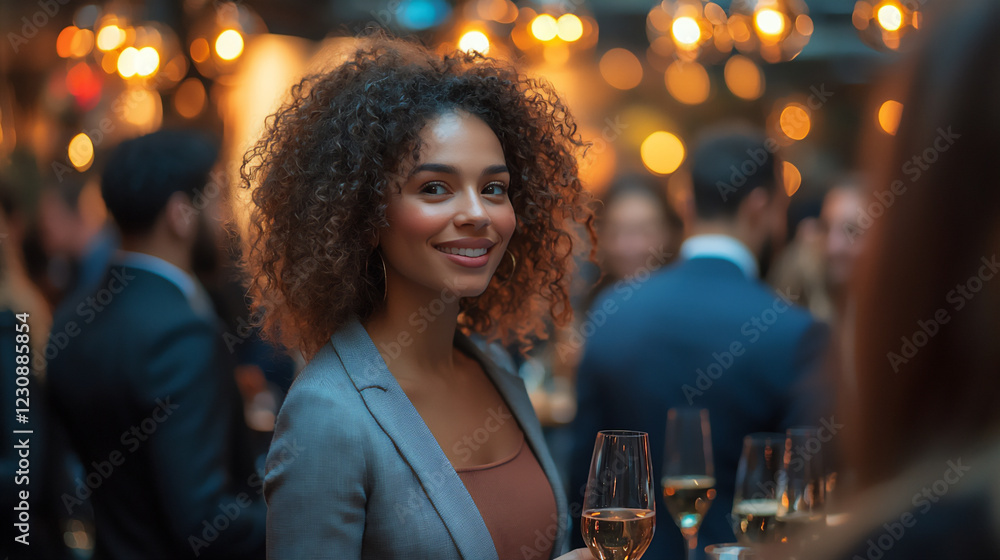 Aufkleber diverse professionals discussing ideas at a networking event