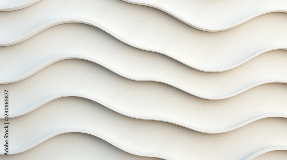 Poster abstract white waves texture on smooth background in minimalist design