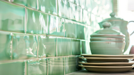 Kitchen tile wall, decoration, interior design, apartment renovation 