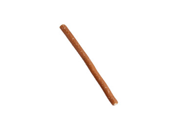 Single sugar-coated jelly candy stick isolated on white background.
Delicious brown candy stick with sugar crystals, studio shot.