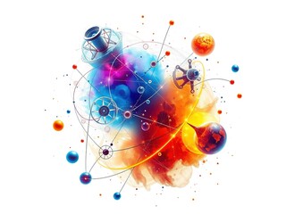 Physics Science Illustrations - Colorful Scientific Images