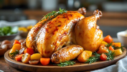 Roasted Chicken with Roasted Vegetables and Rosemary